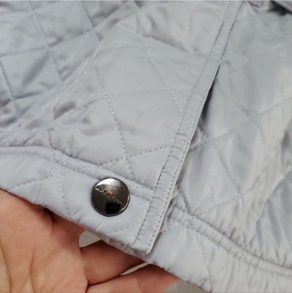 Burberry Brit Powder Blue Quilted Utility Jacket Barn Coat - Picture 9 of 14